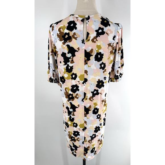 Loft Women’s Floral 3/4 Sleeve Short Shift Dress Size 10P Rayon Casual Shift - Picture 4 of 8